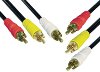 3CS-20-3CS Audio-Verbindungskabel 2 m 3 x Cinchstecker auf 3 x Chichstecker