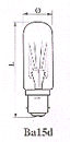 158539800 Röhrenlampe Sockel Ba15d 24 V 25 W DxL 25 x 85 mm