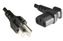 CB-N-US-90-3M Netzkabel 3 m 3 AWG 18 SJT UL CSA NEMA 5-15P/IEC auf Kaltgeräte-Winkelstecker C13