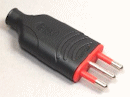 76615.10 (RoHS) Italien Netzstecker 3-polig 10 A 250 V Gummi schwarz