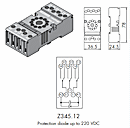 Z345.12 Relaissockel für Relais UF3... mit Schutztdiode bis 220 VDC