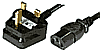KGK2 200 SW UK UK-Stecker Kaltgeräte-Kupplung 2.0 m H05VV-F / 3 x 1 mmę schwarz mit Sicherung 13