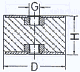 GM-PUFFER C60 10X8M3X8 Schwinggummi zylindrisch Typ C Shorehärte 60° Gummi DxH 10 x 8 mm Gewinde