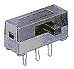 9078.0301 Subminiatur Schiebeschalter für Printmontage Betätigungshebel seitlich 30 V 100mA