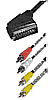 SCS21-2-4CS Verbindungskabel 2m Scart - 4x Cinch Video in + out Audio mono in + out.