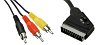 SCS21-1 5-3CS Verbindungskabel 2.0 m Scartstecker 3x Cinchstecker Audio + Video Ein - Aus umschaltbar