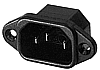 GSD3 Kaltgeräte-Einbaustecker Lochabstand 36 mm Steckanschluß 4.8 mm Farbe schwarz Polzahl