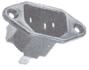 SE-KS 01 Kaltgeräte-Einbaustecker mit Längsflansch und Lötanschluss 10 A 250 V Zulassung