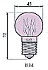 147231100 Niederspannungs Kugellampe Sockel E14 12 V 10 W DxL 45 x 72 mm