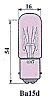 155468600 Röhrenlampen Sockel Ba15d 110-140 V 6-10 W DxL 16x54 mm