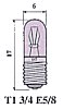 080900700 Miniaturlampe Sockel T1 3/4 E5/8 1.35 V 60 mA 0.08W Mscp .010 filament C-6 life 500 Mindestabnahme