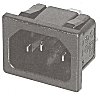 GSD3SI (RoHS) Kaltgeräte-Einbaustecker 10 A 250 VAC Snap-In 3-V01 Farbe schwarz Anschluss Flachstecker