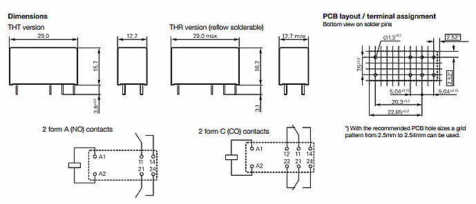 24Vac Te Connectivity SCHRACK-rte24524-relais pcb